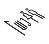 Placa de señal de inodoro para baño, etiqueta de pared de puerta de acrílico, tablero de señalización con reflejo suave y galvanizado para una fácil identificación (D)