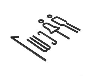 Placa de señal de inodoro para baño, etiqueta de pared de puerta de acrílico, tablero de señalización con reflejo suave y galvanizado para una fácil identificación (D)