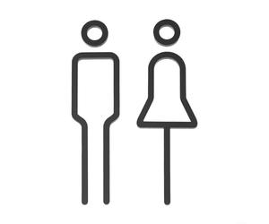 Placa de señalización acrílica para inodoro, placa de pared para puerta de baño, tablero de señalización construido con material robusto y galvanizado para direcciones claras (E)