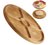 Placa de servicio KADAX, plato giratorio de madera natural