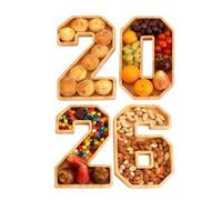 Placa de Servidor de Números Festivos: Bandeja de Charcutería con tema 2026, Organizador de Exhibición de Alimentos Premium, de Server de Celebración Duradera | Decoración de Mesa de Eventos