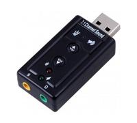 Placa de Sonido Ewent EW3762 USB 7.1 Negra Audio-in/Audio-out 3.5 mm