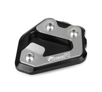 Placa De Soporte Motocicleta para F800R F800GT Adventure, Accesorios para Motocicletas, Extensión De Pie De Caballete Lateral De Aluminio, Almohadilla De Pata De Cabra(Black F800R Logo)