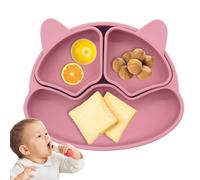 Placa de succión de silicona para bebé, Placas de ventosa con forma de oso para bebés | Platos para bebés y niños de 6 meses, suministros de destete LED para bebés Neamou