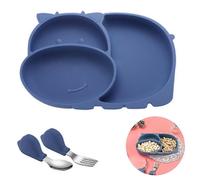 Placa de succión de silicona para bebés, plato dividido para niños pequeños, platos de silicona para niños que se adaptan a la mayoría de las