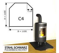 Placa de suelo chimenea & Bandeja de horno acero negro