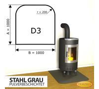Placa De Suelo De Chimenea Protección Contra Chispas Placa De Acero Gris - D3