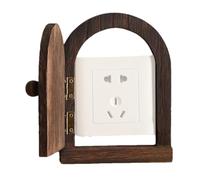 Placa de tapa de madera - Protector de salida de estilo de puerta de hadas, sin marco de pared de taladro | Interruptores decorativos cubierta del panel para uso de la cocina en el hogar, caja