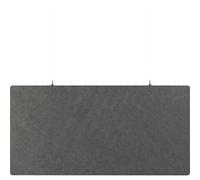 eurokraft basic Placa de techo acústica, fieltro PET, H x A 600 x 1200 mm, forma rectangular, gris oscuro