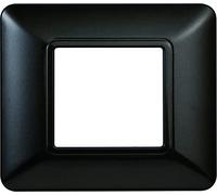 Placa de tecnopolímero compatible con la serie BTICINO MATIX 2-3-4-6 módulos, colores surtidos (2 módulos, acero oscuro)
