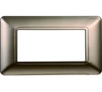 Placa de tecnopolímero compatible con la serie BTICINO MATIX 2-3-4-6 módulos, colores variados (4 módulos, bronce)