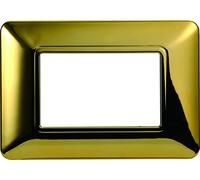 Placa de tecnopolímero compatible con la serie BTICINO MATIX 2-3-4-6 módulos de colores surtidos (3 módulos, oro brillante)