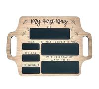Placa de tiza reutilizable con texto en inglés «My First Day of School My First Day of Nursery