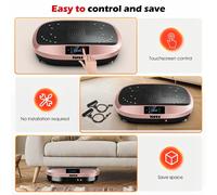 Placa de Vibración Inteligente para Fitness en Casa, 120 Niveles de Velocidad, Bandas de Resistencia Incluidas, Plataforma para Entrenamiento de Cuerpo Completo