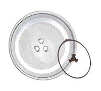 Placa de vidrio de microondas: plato transparente, plato giratorio de servicio pesado | Textura sin deslizamiento y seguridad de bordes, ideal para recalentar por servir la preparación