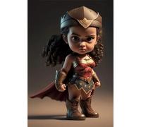 Placa Decorativa Baby Wonder Woman CHIBI DC Metálica Cuadro Póster HD