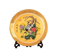 Placa Decorativa cerámica Platos Colgantes, Plato Decorativo de cerámica de Jingdezhen de 25 cm Figura de Jin Fu Shou Decoración de Mesa for Sala de Estar