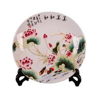 Placa decorativa cerámica platos colgantes, Plato decorativo de porcelana de cerámica Jingdezhen de 20 cm, nuevo estilo chino, decoración for el hogar y la sala de estar