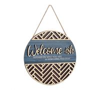 Placa decorativa colgante 3D Bienvenido para decoración de pared en la puerta principal