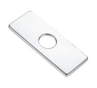Placa decorativa de acero inoxidable 304 con cepillado para ocultar agujeros no utilizados en arreglos de grifo de un solo agujero (plata)