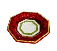 Placa decorativa de cerámica navideña artística pintada a mano, decoración mesa para Cerámica(16.8x2.8Cm)