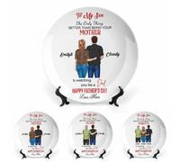 Placa decorativa de cerámica personalizada con nombre y retrato de dibujos animados para hombre, con texto en inglés "The Only Thing Better Than Being Your Mother Is Watching You Be A Dad"