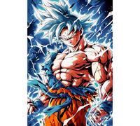 Placa Decorativa Goku Destello Metálica Cuadro Póster HD