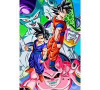 Placa Decorativa Goku Gohan y Villanos Z Dragon Ball Z Metálica Cuadro Póster HD