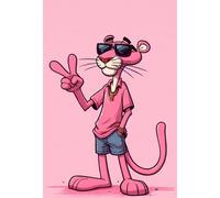 Placa Decorativa La Pantera Rosa Metálica Cuadro Póster HD