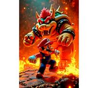 Placa Decorativa Mario & Bowser Metálica Cuadro Póster HD