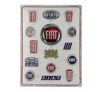 Placa decorativa metálica «FIAT» - 30 x 40 cm