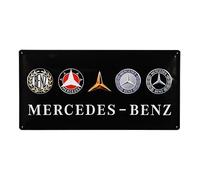 Placa decorativa metálica «MERCEDES BENZ» - 25 x 50 cm