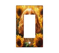 Placa decorativa para interruptor con diseño de perro cocker spaniel de otoño, 1 banda, placa frontal eléctrica de girasol de otoño para decoración de dormitorio, baño, placa de interruptor de tamaño