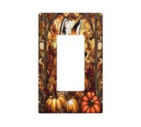 Placa decorativa para interruptor de 1 banda, diseño de zorro otoñal, diseño de hoja de arce de calabaza otoñal, placa frontal eléctrica para decoración de dormitorio, baño, placa de interruptor de