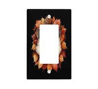 Placa decorativa para interruptor de luz con diseño de erizo de otoño, 1 banda, basculante individual, placa frontal eléctrica de arte de hojas de otoño para cocina, baño, decoración de cubierta de