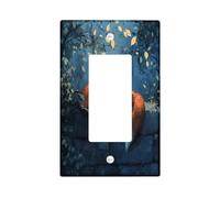 Placa decorativa para interruptor de luz con diseño de hojas de zorro, 1 banda, una sola banda, pared de piedra de ladrillo, placa frontal eléctrica para cocina, baño, decoración de cubierta de