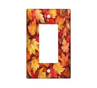 Placa decorativa para interruptor de luz con diseño de pájaro jilguero otoñal, 1 banda, divertida placa frontal eléctrica de hoja de arce otoñal para cocina y baño, divertida decoración de cubierta de