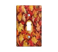 Placa decorativa para interruptor de luz con diseño de pájaro jilguero otoñal, 1 sola palanca, divertida placa frontal eléctrica de hoja de arce otoñal para cocina y baño, divertida decoración de