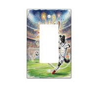 Placa decorativa para interruptor de luz con diseño de perro Border Collie de fútbol 2026, 1 banda, balancín individual, placa de interruptor eléctrico para el día del partido, placa frontal eléctrica