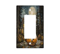 Placa decorativa para interruptor de luz con diseño de perro Boston Terrier de Halloween, 1 banda, divertida placa frontal eléctrica de bosque de momia para cocina, baño, decoración de cubierta de