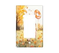 Placa decorativa para interruptor de luz con diseño de perro cocker spaniel, 1 banda, divertida placa frontal eléctrica de otoño para habitación, hojas de arce, bonita placa de interruptor para