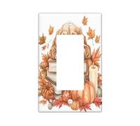 Placa decorativa para interruptor de luz con diseño de perro cocker spaniel, 1 banda, libro de velas de otoño, placa frontal eléctrica para cocina, baño, decoración de cubierta de interruptor de