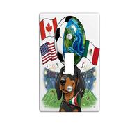 Placa decorativa para interruptor de luz con diseño de perro Coonhound de fútbol 2026, 1 interruptor, interruptor único, día del partido, celebra el cachorro, placa frontal eléctrica con patrón