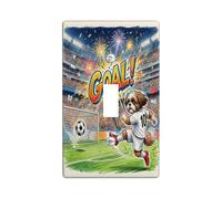 Placa decorativa para interruptor de luz con diseño de perro Shih Tzu de fútbol 2026, 1 interruptor, interruptor eléctrico, placa frontal eléctrica deportiva para dormitorio