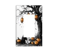 Placa decorativa para interruptor de luz de Halloween Rough Collie Dog 1 banda basculante individual, placa frontal eléctrica divertida de árbol de calabazas para cocina, baño, decoración de cubierta