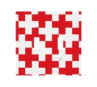 Placa decorativa para interruptor de luz de palanca, 2 placas de pared de tamaño mediano de 4.9 x 5 pulgadas, cruz roja, 1 cubierta de toma, placa de pared, policarbonato termoplástico