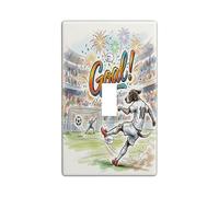 Placa decorativa para interruptor de luz de perro de pelo corto de fútbol, 1 banda, interruptor único, placa de interruptor eléctrico para el día del partido, placa frontal eléctrica deportiva para