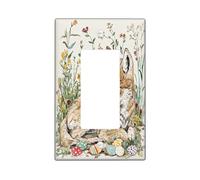 Placa decorativa para interruptor de luz de primavera, Pascua, lobo, vida silvestre, 1 banda, balancín individual, placa eléctrica vintage de huevos de animales salvajes, placa frontal eléctrica para