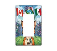 Placa decorativa para interruptor de luz de zorro de temporada de fútbol 2026, 1 banda, balancín individual, día del partido, celebra la placa eléctrica de animales, placa frontal eléctrica con patrón