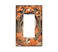 Placa decorativa para interruptor de luz, diseño de dragones otoñales, 1 banda, un solo balancín, corte de papel otoñal, placa frontal eléctrica para cocina, baño, decoración de cubierta de